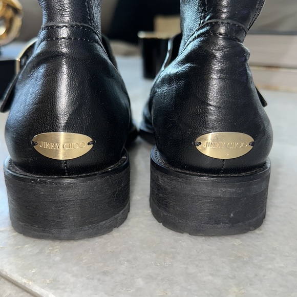 STUNNING AND FLAWLESS Jimmy Choo Leather Boots Lined w/ Rabbit Fur Sz 37 - Picture 4 of 8